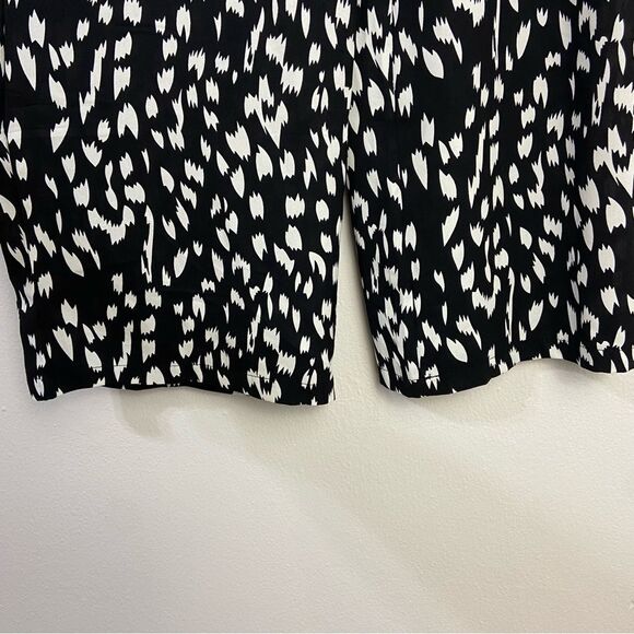 NWT Ecowish Womens‎ S Wide Leg Pull On Pants Black & White Abstract Print Casual - Picture 8 of 15